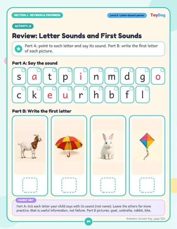 Revision & progress page